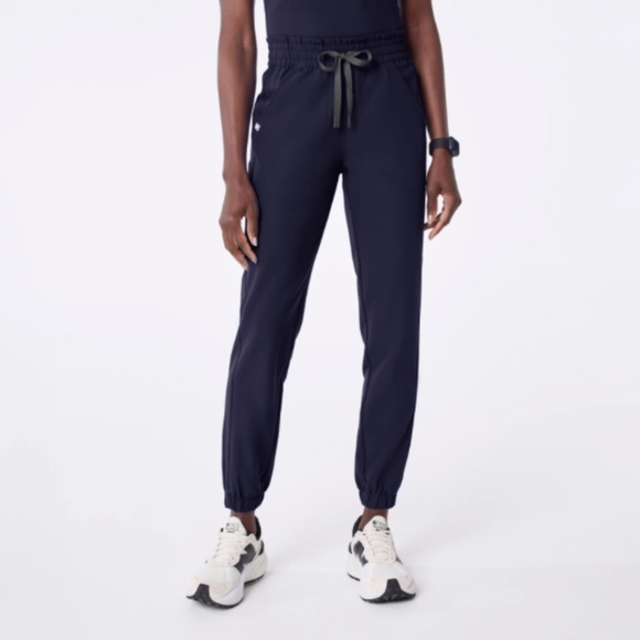 Navy Regina High-Waisted Scrub Joggers | Figs - Picture 1 of 7